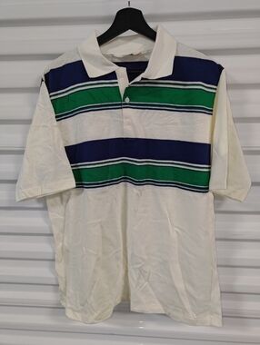 Vtg Musingwear Stripped Golf Polo Shirt XL Made in USA
